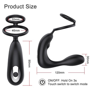 Bluetooth APP Male Prostate Massager Vibrator Double Ring Delay Ejaculation Anal Plug Stimulator Adult Sex Toys for Men Couples | TageUnlimited