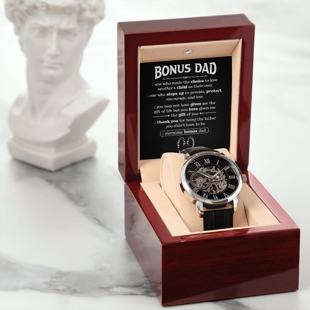 Bonus Dad - Stepping In - Openwork Watch | Jewelry | PB24-WOOD, PROD-2210777, PT-4320, USER-43062, W30044 | TageUnlimited