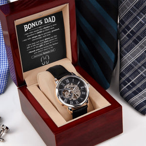 Bonus Dad - Stepping In - Openwork Watch | Jewelry | PB24-WOOD, PROD-2210777, PT-4320, USER-43062, W30044 | TageUnlimited