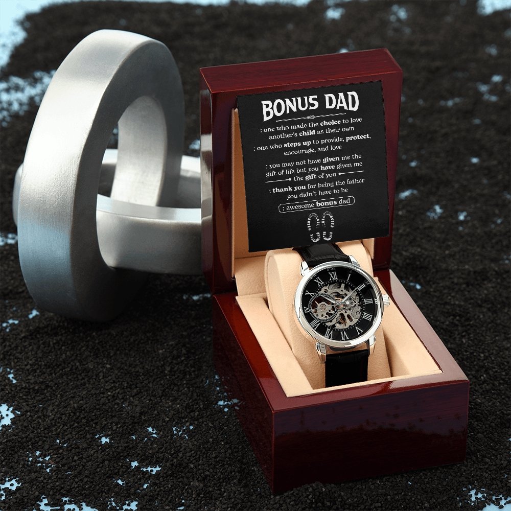 Bonus Dad - Stepping In - Openwork Watch | Jewelry | PB24-WOOD, PROD-2210777, PT-4320, USER-43062, W30044 | TageUnlimited