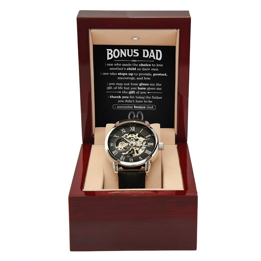 Bonus Dad - Stepping In - Openwork Watch | Jewelry | PB24-WOOD, PROD-2210777, PT-4320, USER-43062, W30044 | TageUnlimited