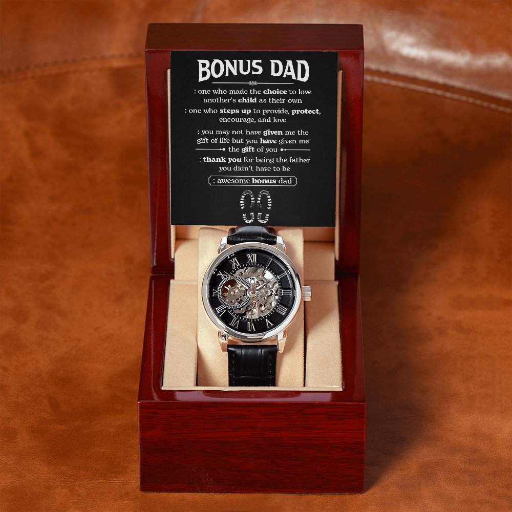 Bonus Dad - Stepping In - Openwork Watch | Jewelry | PB24-WOOD, PROD-2210777, PT-4320, USER-43062, W30044 | TageUnlimited