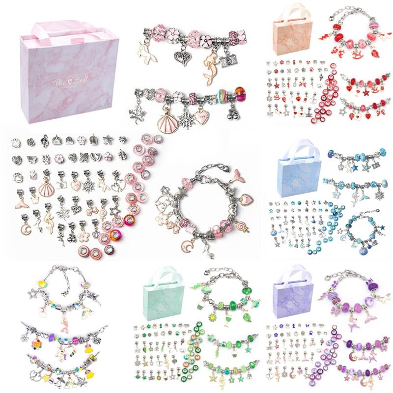 Bracelet Kit for Women DIY Jewelry Making Accessories Metal Charms Set for Kids Handmade Macroporous Beads Trend Hand String New | 0 | Tage-Active