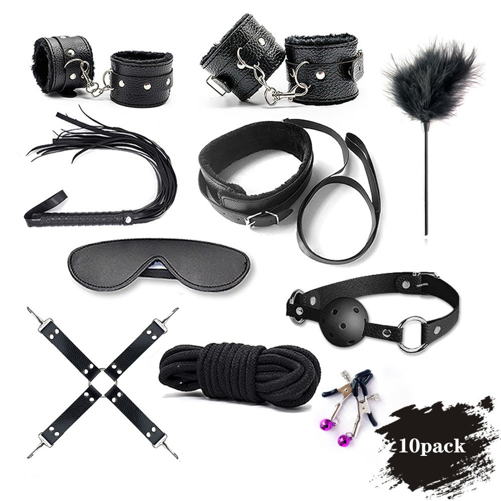 Sexy 10Pcs BDSM Toys Leather Bondage Sets Restraint Kits Sex Things For Couples | 0 | TageUnlimited