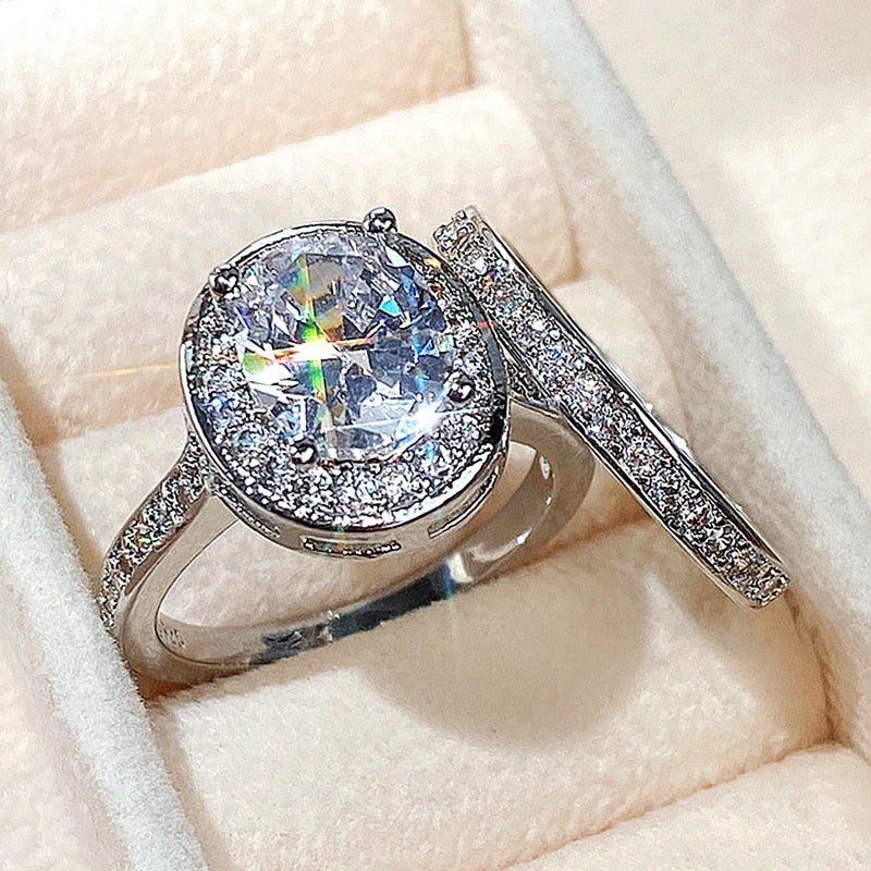 CAOSHI Fashion Wedding Ring Set for Women Dazzling Square Zirconia Luxury Lady Accessories Set Trendy Delicate Bridal Jewelry | 0 | Tage-Active