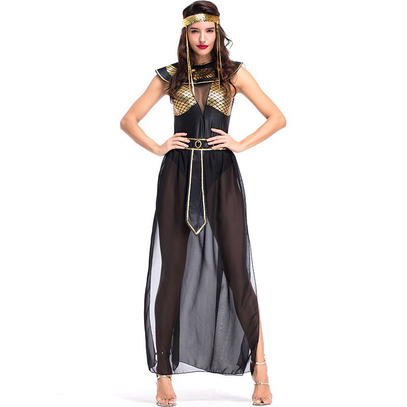 Carnival Party Halloween Egyptian Cleopatra Costume Women Adult Egypt Queen Cosplay Costumes Sexy Golden Fancy Dress | Tage-Active