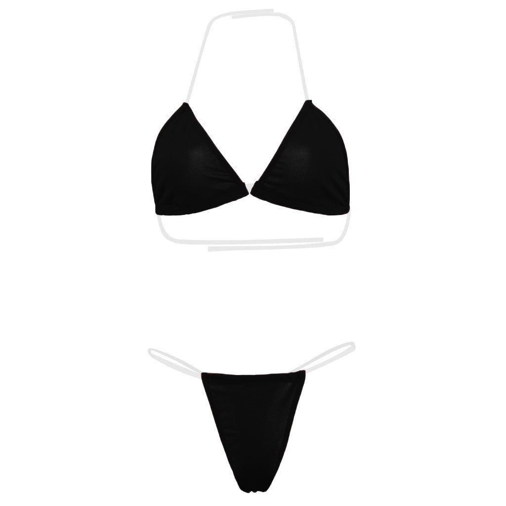 Ladies Bikini Set New Fashion Women Swimsuit Sexy Simple Transparent Strap Biquini Set Casual Thin Slim Beachwear | TageUnlimited