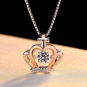 Christmas Gift Crown Necklace Women Glimmering Cubic Zircon Pendant Necklaces To Daughter Girl Party Wedding Gift | 0 | Tage-Active