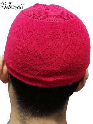 Classic Muslim Men Kippah Jewish Saudi Chapeau Musulman Homme Crochet Kufi Hat Turkish Prayer Cap Gorro Arabe Hombre Bonnet | TageUnlimited