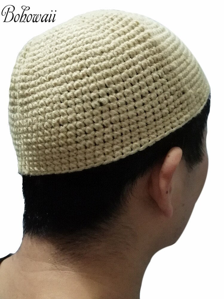 Classic Muslim Men Kippah Jewish Saudi Chapeau Musulman Homme Crochet Kufi Hat Turkish Prayer Cap Gorro Arabe Hombre Bonnet | TageUnlimited