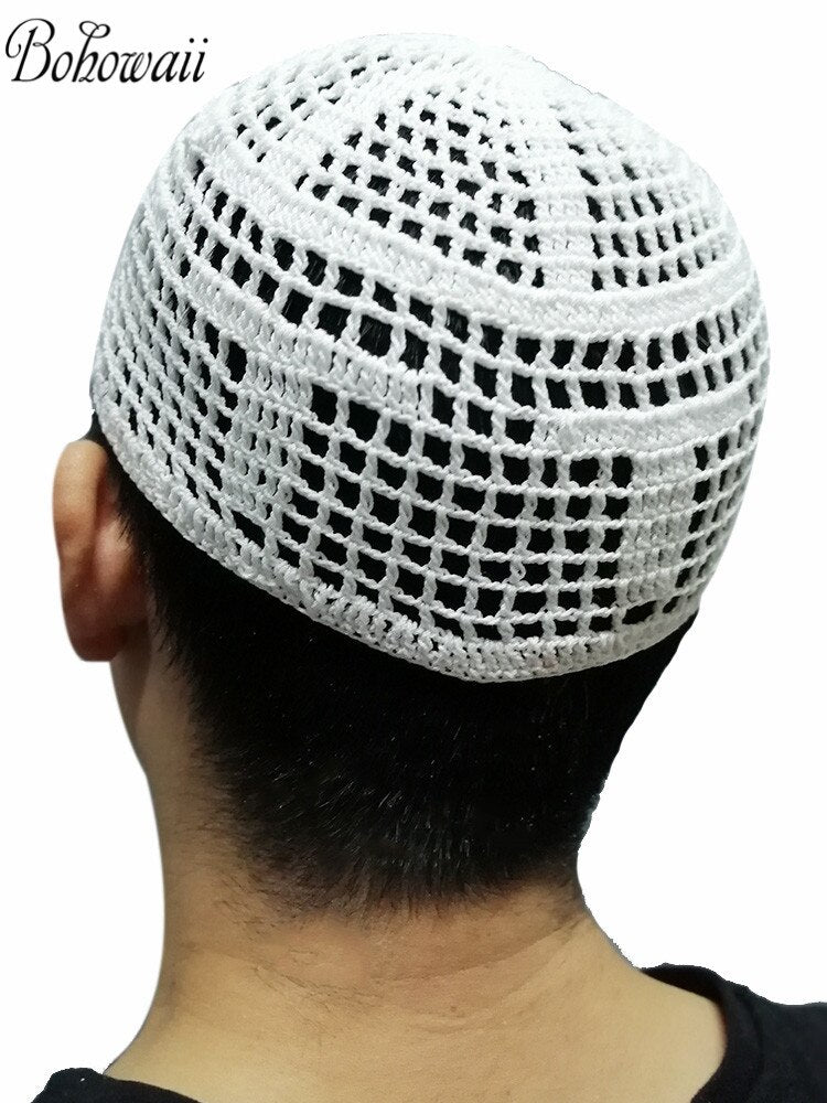 Classic Muslim Men Kippah Jewish Saudi Chapeau Musulman Homme Crochet Kufi Hat Turkish Prayer Cap Gorro Arabe Hombre Bonnet | TageUnlimited