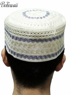 Classic Muslim Men Kippah Jewish Saudi Chapeau Musulman Homme Crochet Kufi Hat Turkish Prayer Cap Gorro Arabe Hombre Bonnet | TageUnlimited