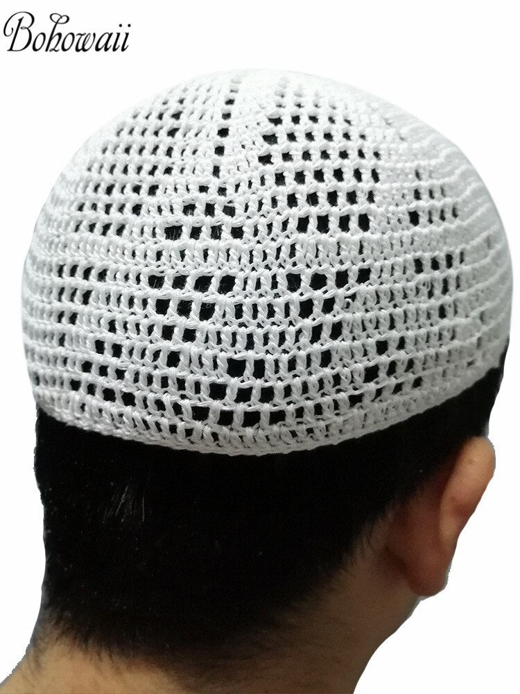 Classic Muslim Men Kippah Jewish Saudi Chapeau Musulman Homme Crochet Kufi Hat Turkish Prayer Cap Gorro Arabe Hombre Bonnet | TageUnlimited