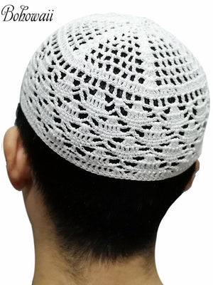 Classic Muslim Men Kippah Jewish Saudi Chapeau Musulman Homme Crochet Kufi Hat Turkish Prayer Cap Gorro Arabe Hombre Bonnet | TageUnlimited