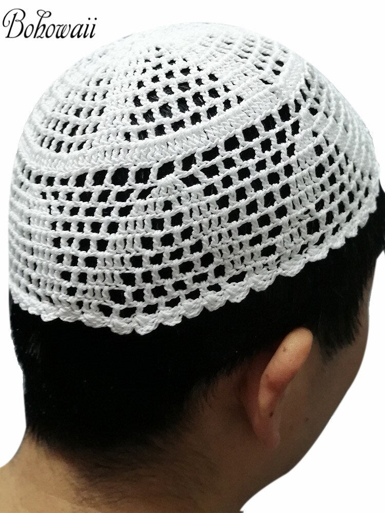 Classic Muslim Men Kippah Jewish Saudi Chapeau Musulman Homme Crochet Kufi Hat Turkish Prayer Cap Gorro Arabe Hombre Bonnet | TageUnlimited