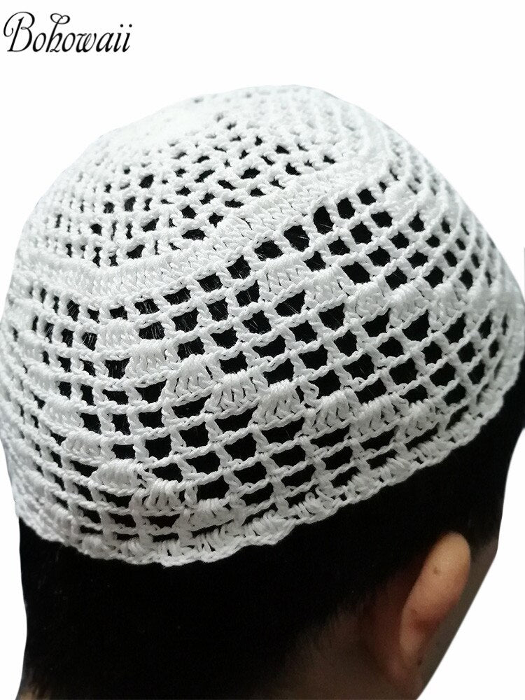 Classic Muslim Men Kippah Jewish Saudi Chapeau Musulman Homme Crochet Kufi Hat Turkish Prayer Cap Gorro Arabe Hombre Bonnet | TageUnlimited