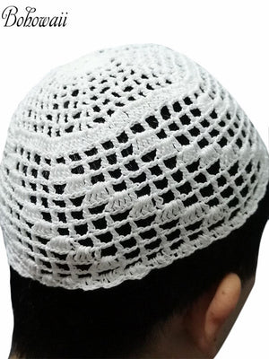 Classic Muslim Men Kippah Jewish Saudi Chapeau Musulman Homme Crochet Kufi Hat Turkish Prayer Cap Gorro Arabe Hombre Bonnet | TageUnlimited