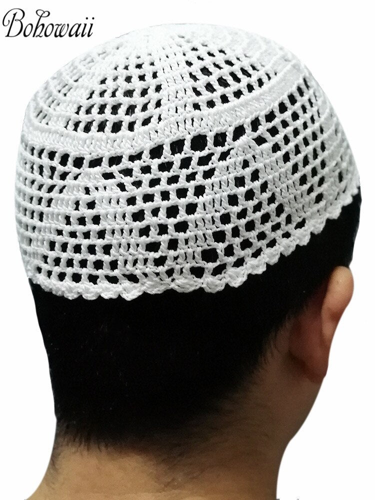 Classic Muslim Men Kippah Jewish Saudi Chapeau Musulman Homme Crochet Kufi Hat Turkish Prayer Cap Gorro Arabe Hombre Bonnet | TageUnlimited