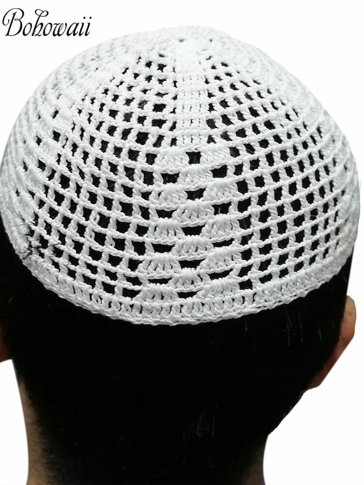 Classic Muslim Men Kippah Jewish Saudi Chapeau Musulman Homme Crochet Kufi Hat Turkish Prayer Cap Gorro Arabe Hombre Bonnet | TageUnlimited