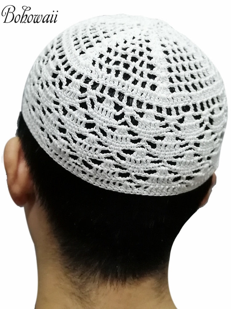 Classic Muslim Men Kippah Jewish Saudi Chapeau Musulman Homme Crochet Kufi Hat Turkish Prayer Cap Gorro Arabe Hombre Bonnet | TageUnlimited