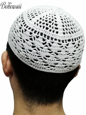 Classic Muslim Men Kippah Jewish Saudi Chapeau Musulman Homme Crochet Kufi Hat Turkish Prayer Cap Gorro Arabe Hombre Bonnet | TageUnlimited