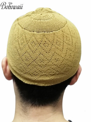 Classic Muslim Men Kippah Jewish Saudi Chapeau Musulman Homme Crochet Kufi Hat Turkish Prayer Cap Gorro Arabe Hombre Bonnet | TageUnlimited