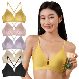 Cross Adjustable Shoulder Strap Women's Super Comfort Wirefree Seam Free Push Up Jelly Bra Padded Bralette Lady For Dailywear | Tage-Active