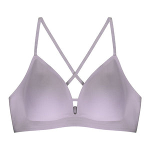 Cross Adjustable Shoulder Strap Women's Super Comfort Wirefree Seam Free Push Up Jelly Bra Padded Bralette Lady For Dailywear | Tage-Active