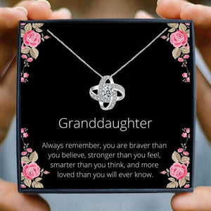 Crystal Knot Pendant Necklace Women Granddaughter Pendant Necklaces Grandma Grandpa Birthday Jewelry Christmas Gifts | 0 | Tage-Active