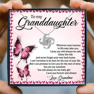 Crystal Knot Pendant Necklace Women Granddaughter Pendant Necklaces Grandma Grandpa Birthday Jewelry Christmas Gifts | 0 | Tage-Active