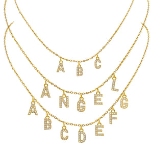 Custom Personalized Name Necklace for Women, Initial Letter Pendant Zircon Necklace, Stainless Steel Wholesale Jewelry | 0 | Tage-Active