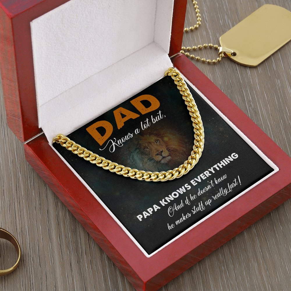 Dad Knows A Lot (Cuban Link Chain Necklace) | Jewelry | C30184T, C30184TG, lx-C30184, PB23-WOOD, PROD-2167301, PT-1772, USER-43062 | TageUnlimited