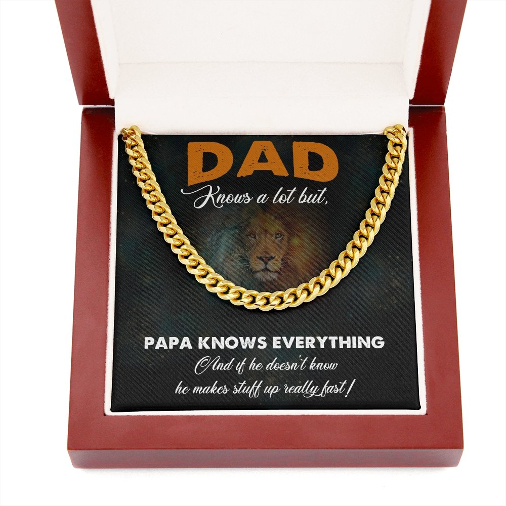 Dad Knows A Lot (Cuban Link Chain Necklace) | Jewelry | C30184T, C30184TG, lx-C30184, PB23-WOOD, PROD-2167301, PT-1772, USER-43062 | TageUnlimited