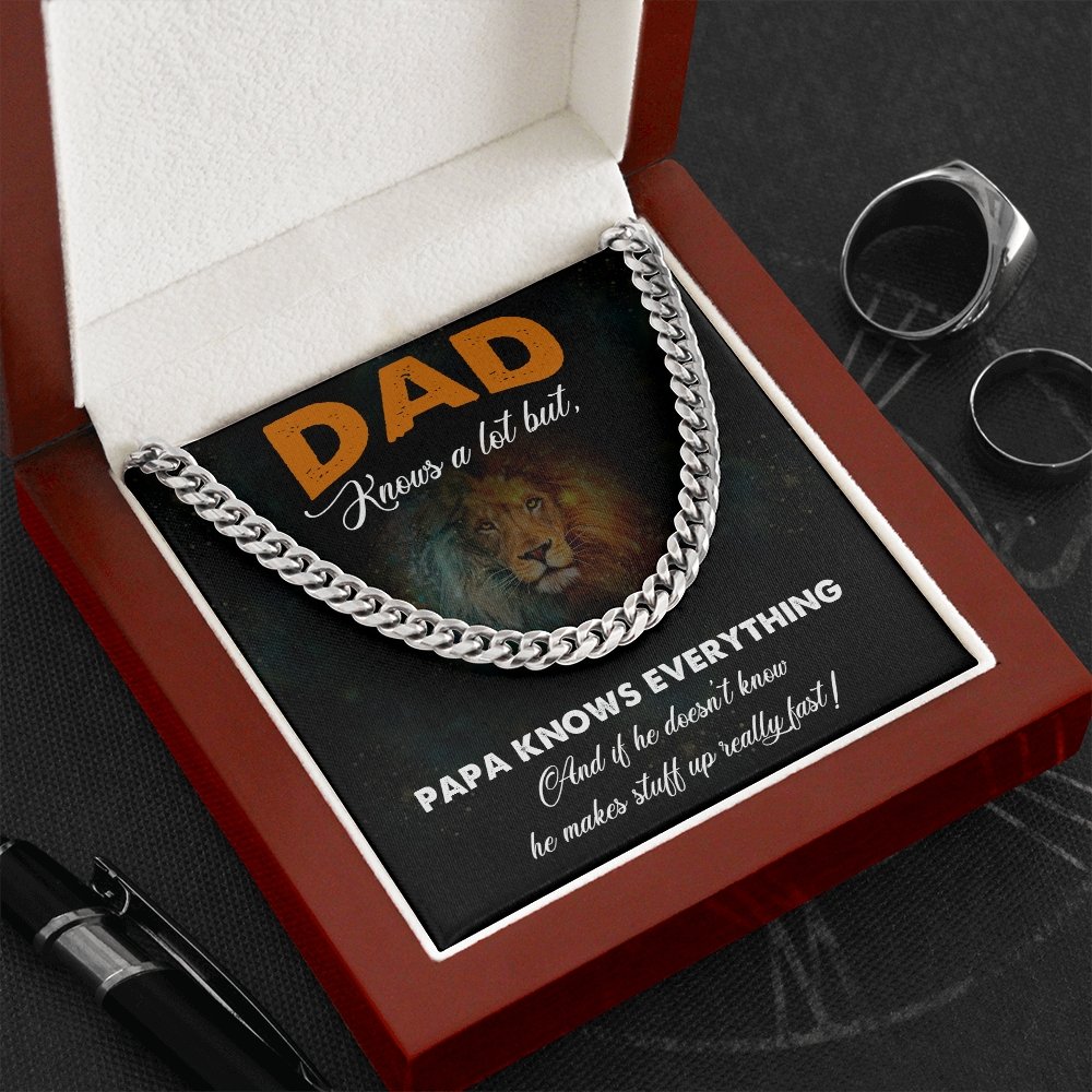 Dad Knows A Lot (Cuban Link Chain Necklace) | Jewelry | C30184T, C30184TG, lx-C30184, PB23-WOOD, PROD-2167301, PT-1772, USER-43062 | TageUnlimited