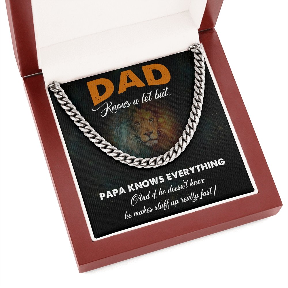 Dad Knows A Lot (Cuban Link Chain Necklace) | Jewelry | C30184T, C30184TG, lx-C30184, PB23-WOOD, PROD-2167301, PT-1772, USER-43062 | TageUnlimited