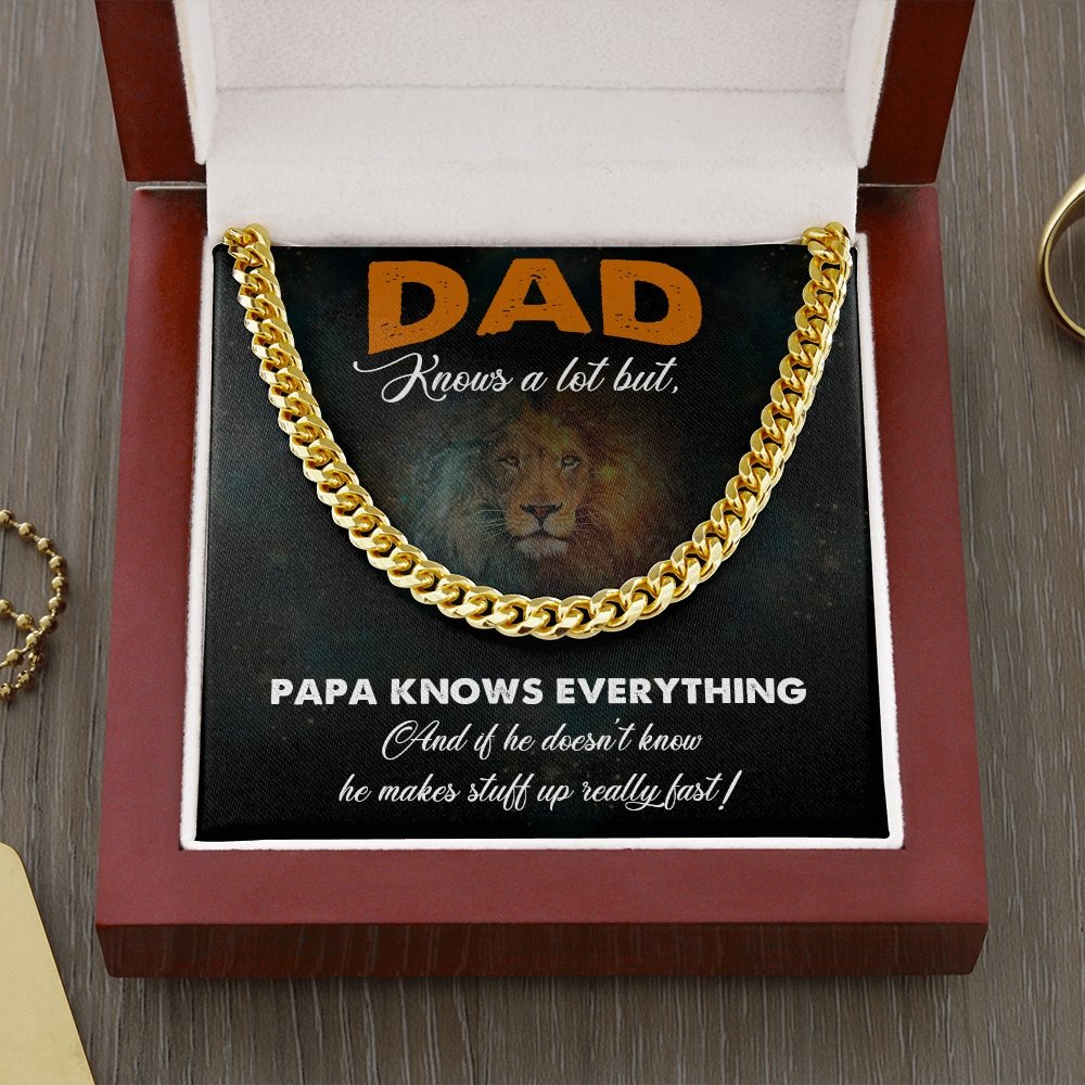 Dad Knows A Lot (Cuban Link Chain Necklace) | Jewelry | C30184T, C30184TG, lx-C30184, PB23-WOOD, PROD-2167301, PT-1772, USER-43062 | TageUnlimited