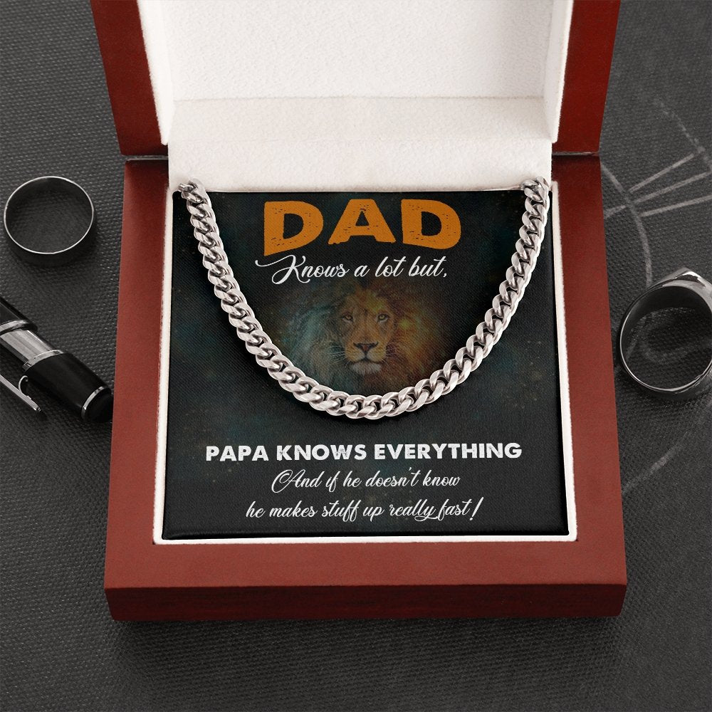 Dad Knows A Lot (Cuban Link Chain Necklace) | Jewelry | C30184T, C30184TG, lx-C30184, PB23-WOOD, PROD-2167301, PT-1772, USER-43062 | TageUnlimited