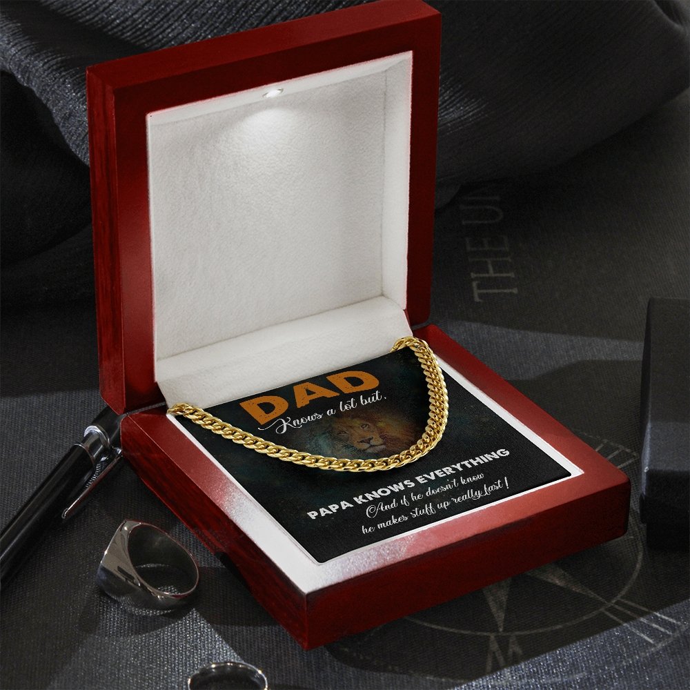 Dad Knows A Lot (Cuban Link Chain Necklace) | Jewelry | C30184T, C30184TG, lx-C30184, PB23-WOOD, PROD-2167301, PT-1772, USER-43062 | TageUnlimited