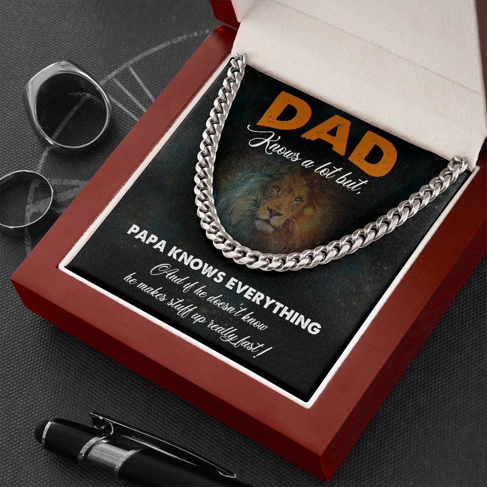 Dad Knows A Lot (Cuban Link Chain Necklace) | Jewelry | C30184T, C30184TG, lx-C30184, PB23-WOOD, PROD-2167301, PT-1772, USER-43062 | TageUnlimited