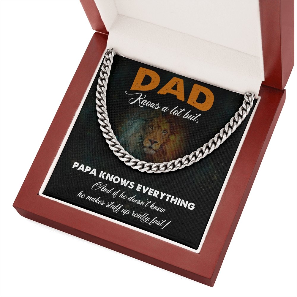 Dad Knows A Lot (Cuban Link Chain Necklace) | Jewelry | C30184T, C30184TG, lx-C30184, PB23-WOOD, PROD-2167301, PT-1772, USER-43062 | TageUnlimited