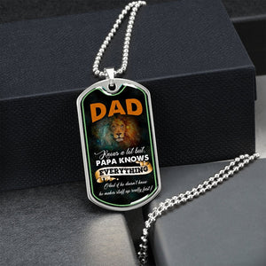Dad Knows A Lot (Luxury Dog Tag) | Jewelry | A1014T, A1014TG, G007T, G007TG, lx-G007, PROD-2167348, PT-133, TNM-1, USER-43062 | TageUnlimited