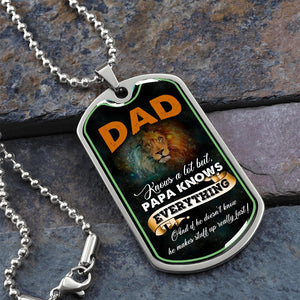 Dad Knows A Lot (Luxury Dog Tag) | Jewelry | A1014T, A1014TG, G007T, G007TG, lx-G007, PROD-2167348, PT-133, TNM-1, USER-43062 | TageUnlimited