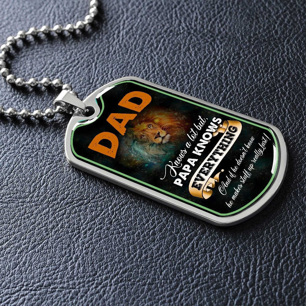 Dad Knows A Lot (Luxury Dog Tag) | Jewelry | A1014T, A1014TG, G007T, G007TG, lx-G007, PROD-2167348, PT-133, TNM-1, USER-43062 | TageUnlimited