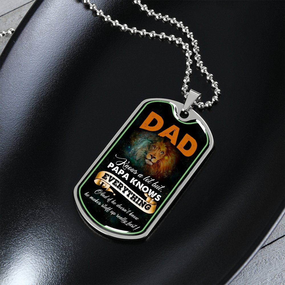 Dad Knows A Lot (Luxury Dog Tag) | Jewelry | A1014T, A1014TG, G007T, G007TG, lx-G007, PROD-2167348, PT-133, TNM-1, USER-43062 | TageUnlimited