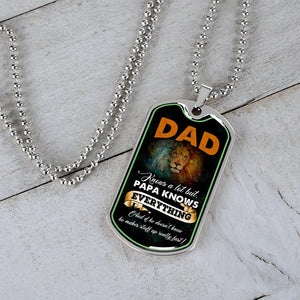 Dad Knows A Lot (Luxury Dog Tag) | Jewelry | A1014T, A1014TG, G007T, G007TG, lx-G007, PROD-2167348, PT-133, TNM-1, USER-43062 | TageUnlimited