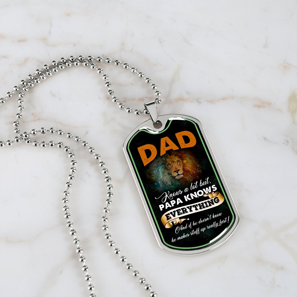 Dad Knows A Lot (Luxury Dog Tag) | Jewelry | A1014T, A1014TG, G007T, G007TG, lx-G007, PROD-2167348, PT-133, TNM-1, USER-43062 | TageUnlimited