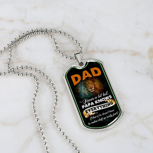 Dad Knows A Lot (Luxury Dog Tag) | Jewelry | A1014T, A1014TG, G007T, G007TG, lx-G007, PROD-2167348, PT-133, TNM-1, USER-43062 | TageUnlimited