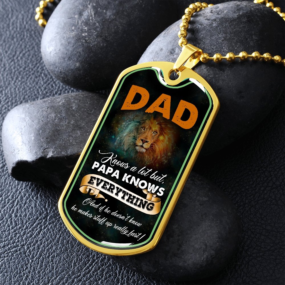 Dad Knows A Lot (Luxury Dog Tag) | Jewelry | A1014T, A1014TG, G007T, G007TG, lx-G007, PROD-2167348, PT-133, TNM-1, USER-43062 | TageUnlimited
