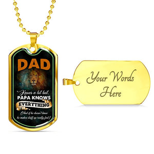Dad Knows A Lot (Luxury Dog Tag) | Jewelry | A1014T, A1014TG, G007T, G007TG, lx-G007, PROD-2167348, PT-133, TNM-1, USER-43062 | TageUnlimited