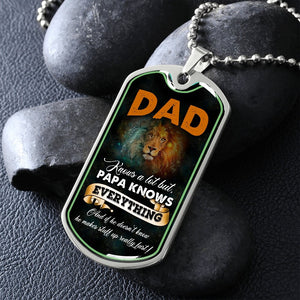 Dad Knows A Lot (Luxury Dog Tag) | Jewelry | A1014T, A1014TG, G007T, G007TG, lx-G007, PROD-2167348, PT-133, TNM-1, USER-43062 | TageUnlimited